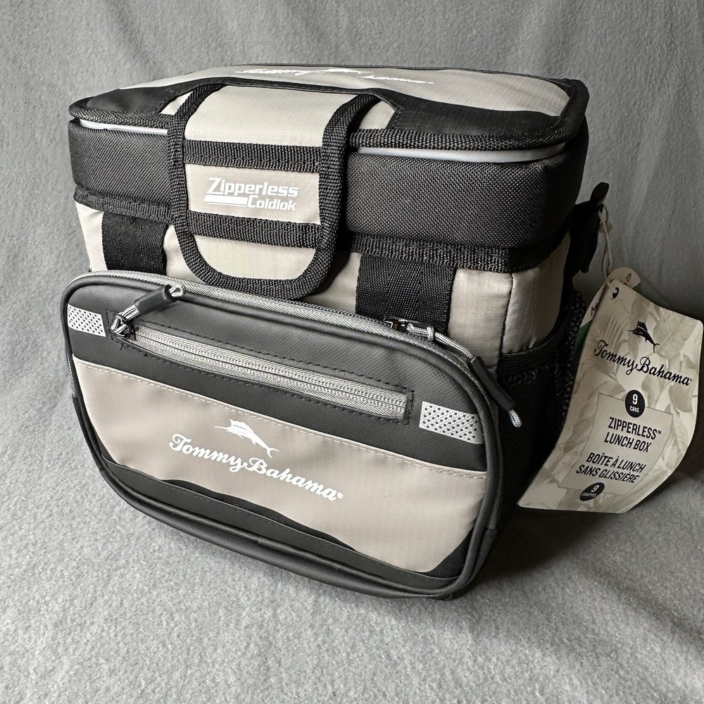 Tommy Bahama Cooler/Lunch Box 9 Cans Black/Navy/Grey